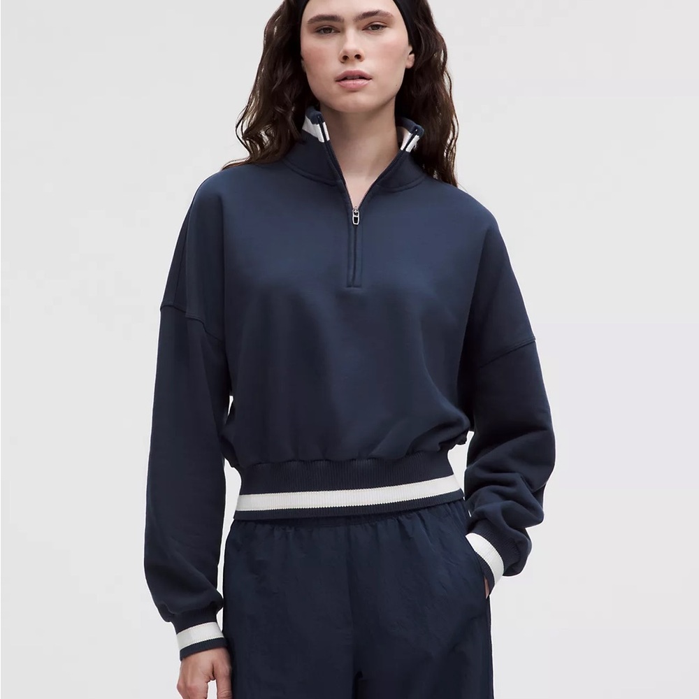 Lululemon Perfectly Oversized Ringer Funnel-Neck Half Zip